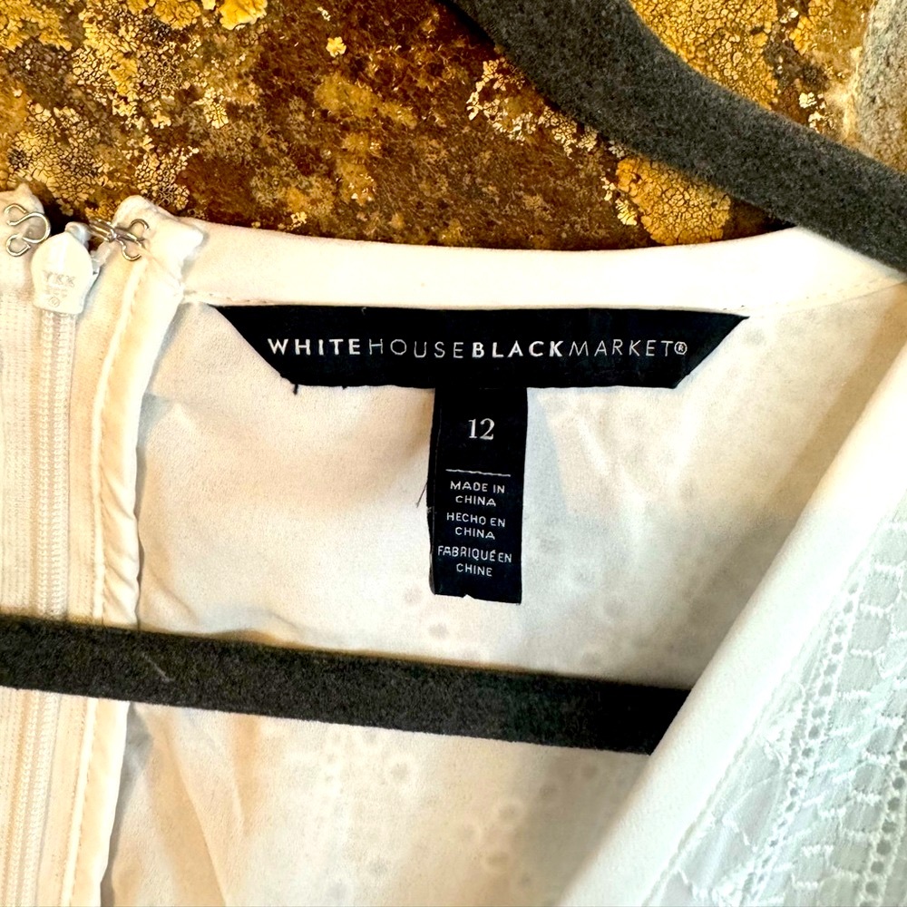 NWOT❗️Elegant White House/Black Market White Lace eyelet dress. - Picture 4 of 5